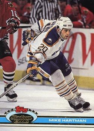#341 Mike Hartman - Buffalo Sabres - 1991-92 Stadium Club Hockey