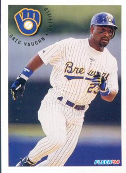 #195 Greg Vaughn - Milwaukee Brewers - 1994 Fleer Baseball