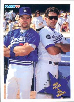 #713 Mike Piazza / Eric Karros - Los Angeles Dodgers - 1994 Fleer Baseball