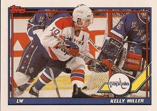 #342 Kelly Miller - Washington Capitals - 1991-92 Topps Hockey