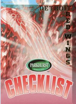 #342 Red Wings Checklist - Detroit Red Wings - 1995-96 Parkhurst International Hockey