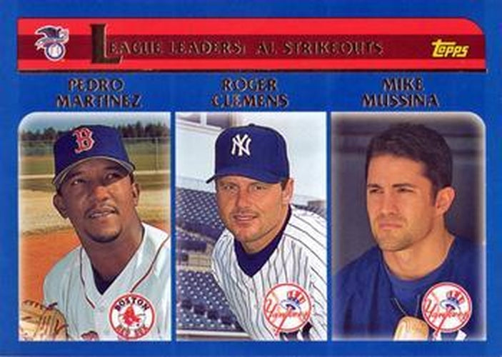 #342 American League Strikeout Leaders - Boston Red Sox / New York Yankees / New York Yankees - 2003 Topps Baseball