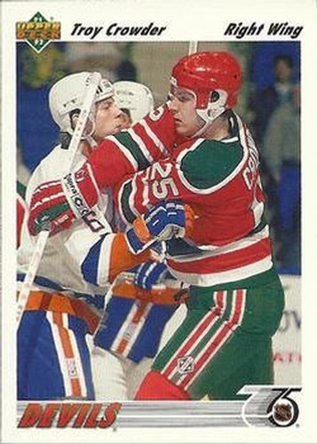#342 Troy Crowder - New Jersey Devils - 1991-92 Upper Deck Hockey