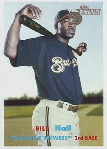 #342 Bill Hall - Milwaukee Brewers - 2006 Topps Heritage Baseball