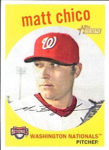 #342 Matt Chico - Washington Nationals - 2008 Topps Heritage Baseball