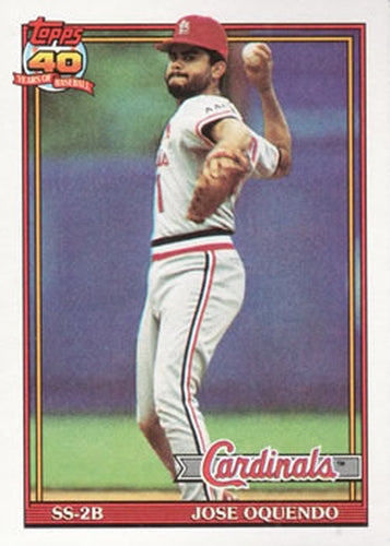 #343 Jose Oquendo - St. Louis Cardinals - 1991 Topps Baseball