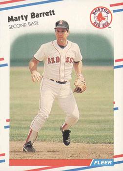 #343 Marty Barrett - Boston Red Sox - 1988 Fleer Baseball