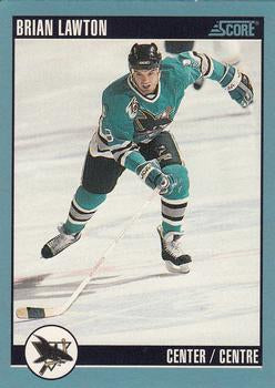 #343 Brian Lawton - San Jose Sharks - 1992-93 Score Canadian Hockey