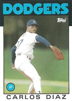 #343 Carlos Diaz - Los Angeles Dodgers - 1986 Topps Baseball