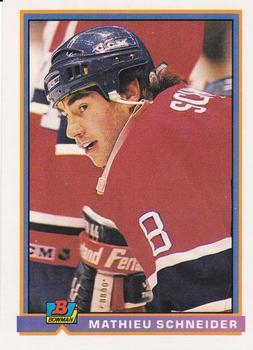 #343 Mathieu Schneider - Montreal Canadiens - 1991-92 Bowman Hockey