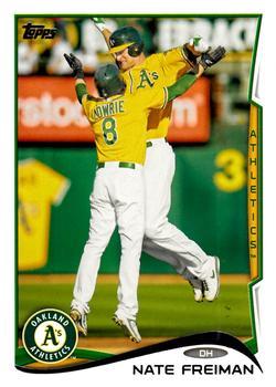 #343 Nate Freiman - Oakland Athletics - 2014 Topps Baseball