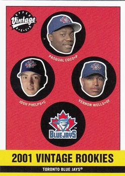 #343 Pasqual Coco / Josh Phelps / Vernon Wells - Toronto Blue Jays - 2001 Upper Deck Vintage Baseball