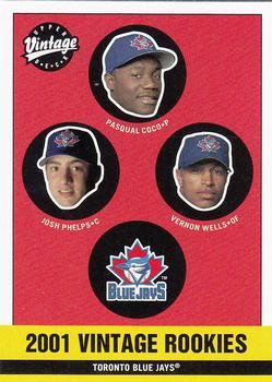 #343 Pasqual Coco / Josh Phelps / Vernon Wells - Toronto Blue Jays - 2001 Upper Deck Vintage Baseball