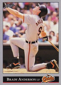 #343 Brady Anderson - Baltimore Orioles - 1992 Leaf Baseball