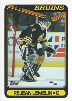 #343 Rejean Lemelin - Boston Bruins - 1990-91 Topps Hockey