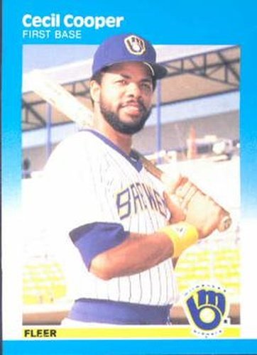 #343 Cecil Cooper - Milwaukee Brewers - 1987 Fleer Baseball