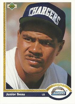 #343 Junior Seau - San Diego Chargers - 1991 Upper Deck Football