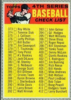 #343b Checklist: 373-459 - - 1970 Topps Baseball