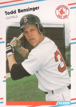 #344 Todd Benzinger - Boston Red Sox - 1988 Fleer Baseball