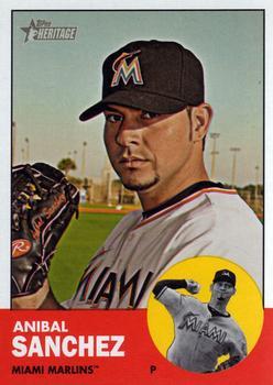 #344 Anibal Sanchez - Miami Marlins - 2012 Topps Heritage Baseball