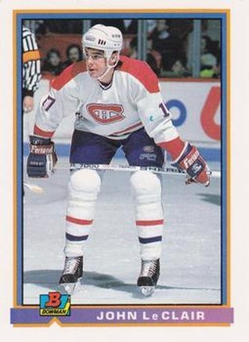 #344 John LeClair - Montreal Canadiens - 1991-92 Bowman Hockey