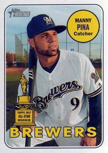 #344 Manny Pina - Milwaukee Brewers - 2018 Topps Heritage Baseball