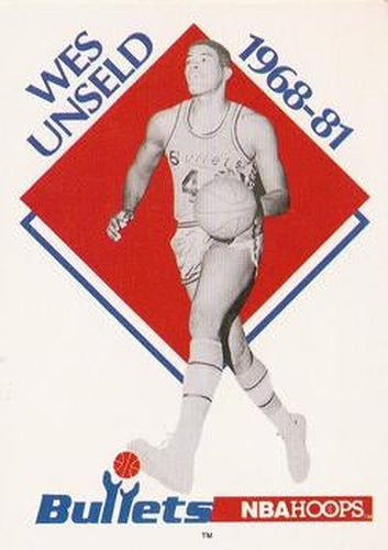 #344 Wes Unseld - Washington Bullets - 1990-91 Hoops Basketball