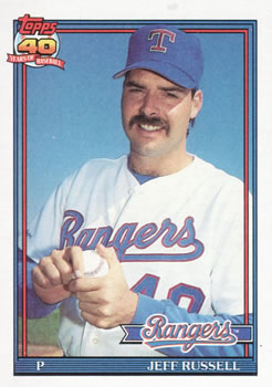#344 Jeff Russell - Texas Rangers - 1991 Topps Baseball