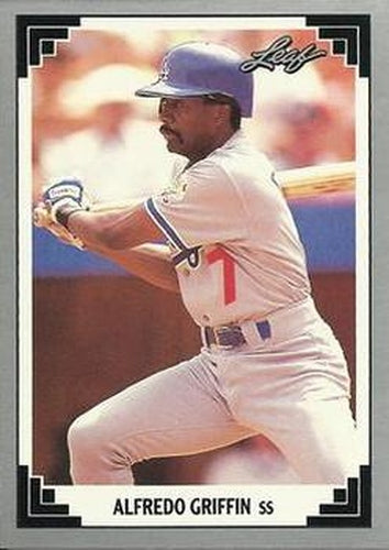 #344 Alfredo Griffin - Los Angeles Dodgers - 1991 Leaf Baseball