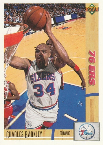 #345 Charles Barkley - Philadelphia 76ers - 1991-92 Upper Deck Basketball