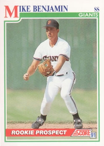 #345 Mike Benjamin - San Francisco Giants - 1991 Score Baseball