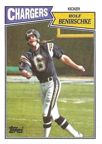 #345 Rolf Benirschke - San Diego Chargers - 1987 Topps Football