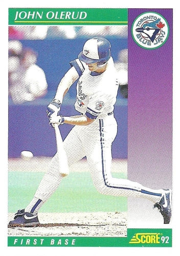 #345 John Olerud - Toronto Blue Jays - 1992 Score Baseball