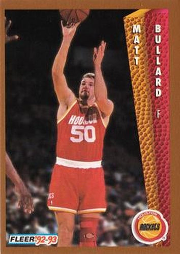 #345 Matt Bullard - Houston Rockets - 1992-93 Fleer Basketball