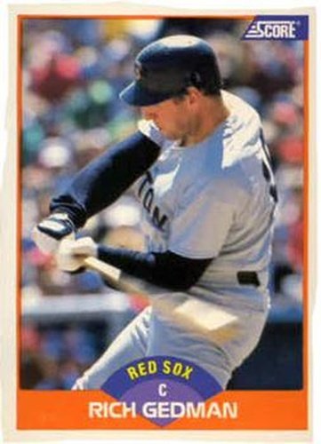 #345 Rich Gedman - Boston Red Sox - 1989 Score Baseball