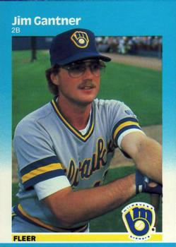 #345 Jim Gantner - Milwaukee Brewers - 1987 Fleer Baseball