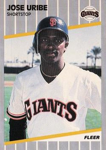 #345 Jose Uribe - San Francisco Giants - 1989 Fleer Baseball