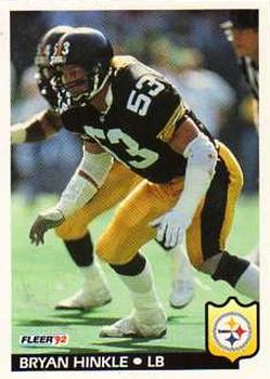 #345 Bryan Hinkle - Pittsburgh Steelers - 1992 Fleer Football