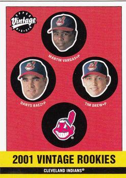 #345 Martin Vargas / Danys Baez / Tim Drew - Cleveland Indians - 2001 Upper Deck Vintage Baseball