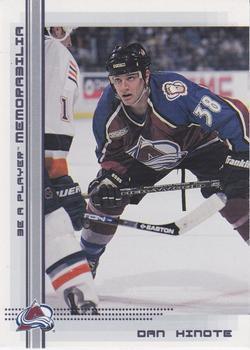 #345 Dan Hinote - Colorado Avalanche - 2000-01 Be a Player Memorabilia Hockey