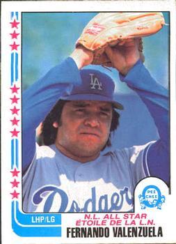 #345 Fernando Valenzuela - Los Angeles Dodgers - 1982 O-Pee-Chee Baseball