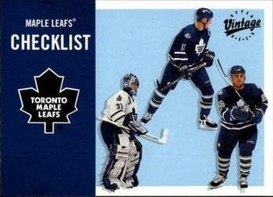 #345 Maple Leafs Checklist - Toronto Maple Leafs - 2000-01 Upper Deck Vintage Hockey