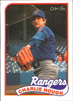 #345 Charlie Hough - Texas Rangers - 1989 O-Pee-Chee Baseball