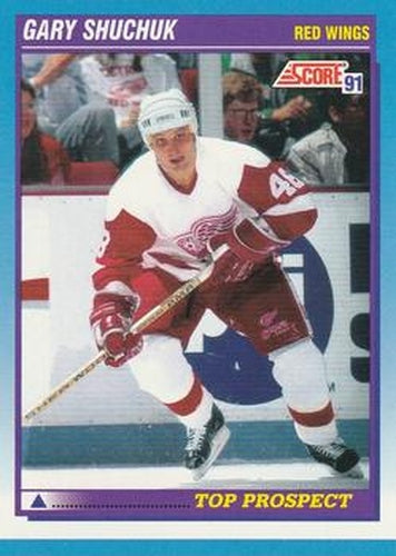 #345 Gary Shuchuk - Detroit Red Wings - 1991-92 Score Canadian Bilingual Hockey