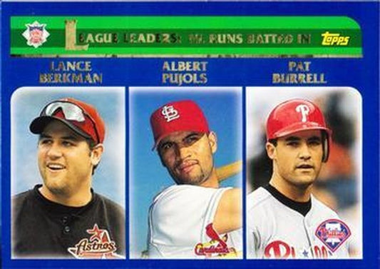 #346 National League Runs Batted In Leaders - Houston Astros / St. Louis Cardinals / Philadelphia Phillies - 2003 Topps Baseball