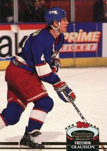 #346 Fredrik Olausson - Winnipeg Jets - 1992-93 Stadium Club Hockey