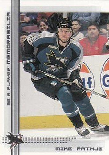 #346 Mike Rathje - San Jose Sharks - 2000-01 Be a Player Memorabilia Hockey