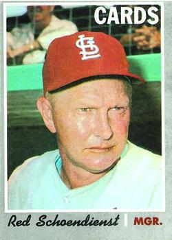 #346 Red Schoendienst - St. Louis Cardinals - 1970 Topps Baseball