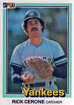 #346 Rick Cerone - New York Yankees - 1981 Donruss Baseball