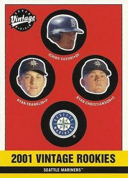 #346 Ichiro Suzuki / Ryan Franklin / Ryan Christianson - Seattle Mariners - 2001 Upper Deck Vintage Baseball